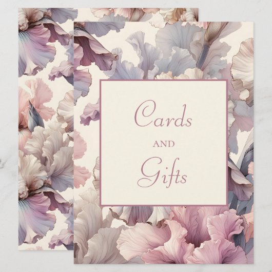 Kaarten en Geschenken Trouwbord, Elegante Bloemen  (Voorkant / Achterkant)