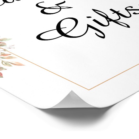 Kaarten en geschenken van de moderne roos goudflor poster (Hoek)