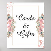 Kaarten en geschenken van de moderne roos goudflor poster (Voorkant)