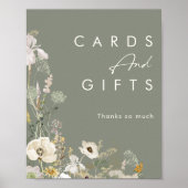 Kaarten en geschenken van de witte bloem poster (Voorkant)