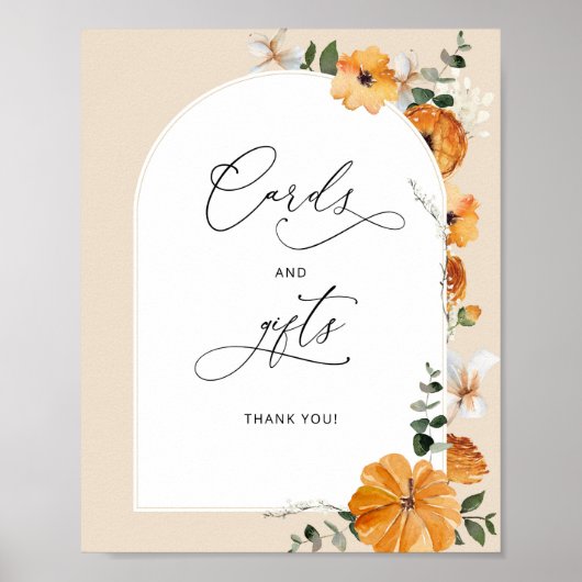 Kaarten en geschenken van sinaasappel herfst, van poster (Voorkant)