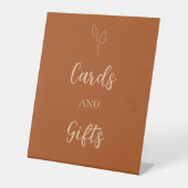 Kaarten en geschenken verbrand Sinaasappel Boho Co Reclamebord Met Voetstuk (Voorkant)