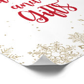 Kaarten en geschenken Verjaardag Rode en Gouden Sn Poster (Hoek)