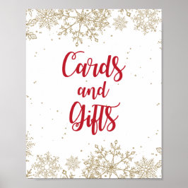 Kaarten en geschenken Verjaardag Rode en Gouden Sn Poster