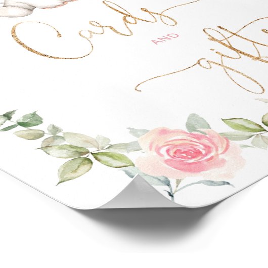 Kaarten en geschenken voor de olifant van Florale  Poster (Hoek)