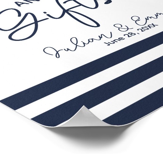 kaarten en geschenken voor het nautische bruiloft  poster (Hoek)