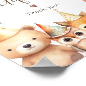 Kaarten en geschenken Waterverf Dieren Baby shower Poster (Hoek)