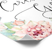 Kaarten en geschenken. Waterverf florale cactus br Poster (Hoek)