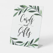 Kaarten en geschenken Waterverf groen Reclamebord Met Voetstuk (Voorkant)