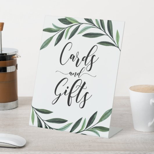 Kaarten en geschenken Waterverf groen Reclamebord Met Voetstuk (Insitu)