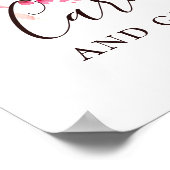 Kaarten en geschenken. Waterverf roze florale brui Poster (Hoek)