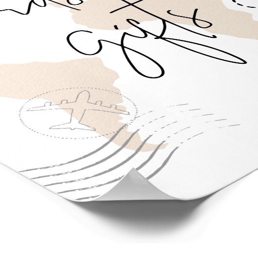 Kaarten en geschenken Wereldkaart afstudeerfeest p Poster (Hoek)