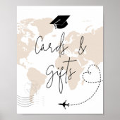 Kaarten en geschenken Wereldkaart afstudeerfeest p Poster (Voorkant)