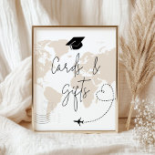 Kaarten en geschenken Wereldkaart afstudeerfeest p Poster