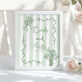 Kaarten en geschenken Whimsical Sage groene Hand g Poster