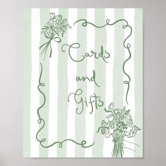 Kaarten en geschenken Whimsical Sage groene Hand g Poster (Voorkant)