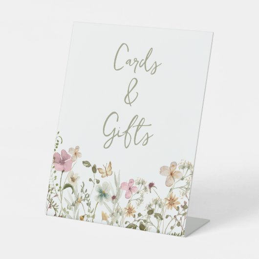 Kaarten en geschenken Wildflower Baby shower Reclamebord Met Voetstuk (Voorkant)