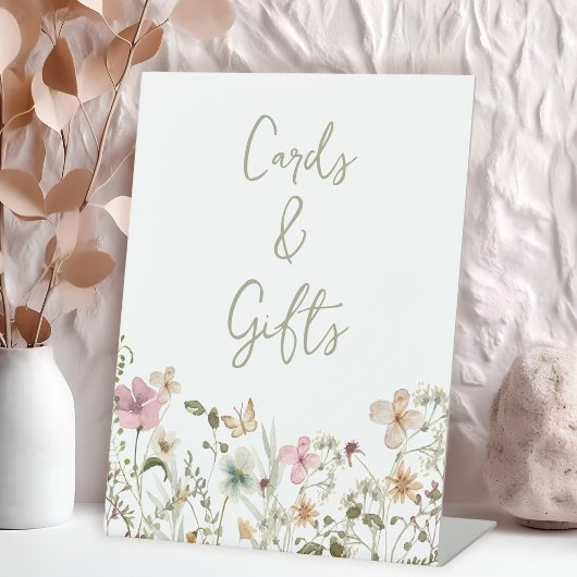 Kaarten en geschenken Wildflower Baby shower Reclamebord Met Voetstuk