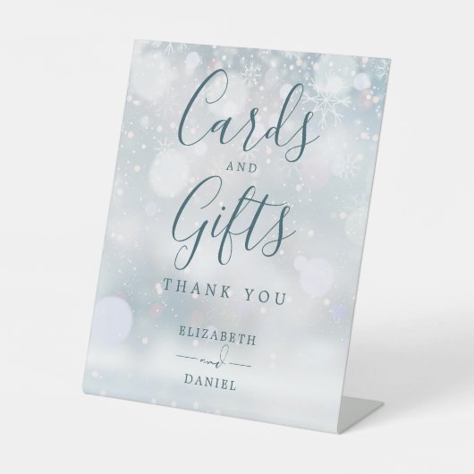 Kaarten en geschenken Winter Wonderland Sneeuwvlok Reclamebord Met Voetstuk (Voorkant)