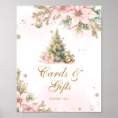 Kaarten en geschenken winterkerstboom baby shower poster (Voorkant)