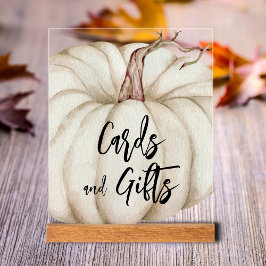 Kaarten en geschenken Witte Pompoen Baby shower Acryl Bord