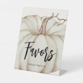 Kaarten en geschenken Witte Pompoen Baby shower Reclamebord Met Voetstuk (Voorkant)