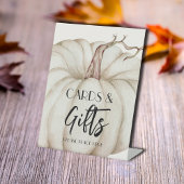 Kaarten en geschenken Witte Pompoen Baby shower Reclamebord Met Voetstuk