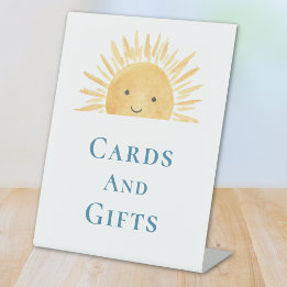 Kaarten en geschenken zon-thema Baby shower Reclamebord Met Voetstuk