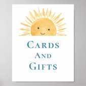Kaarten en geschenken zon-thema Baby shower teken Poster (Voorkant)