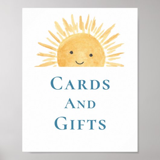 Kaarten en geschenken zon-thema Baby shower teken Poster (Voorkant)