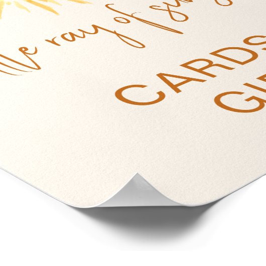 Kaarten en geschenken zon-thema Baby shower teken Poster (Hoek)