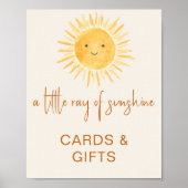 Kaarten en geschenken zon-thema Baby shower teken Poster (Voorkant)