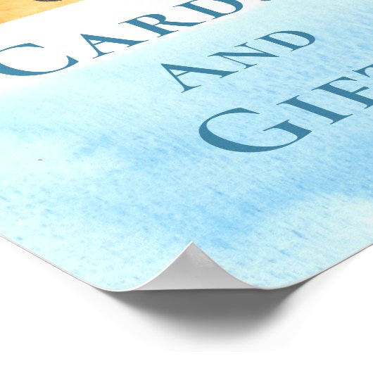 Kaarten en geschenken zon-thema Baby shower teken Poster (Hoek)