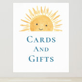 Kaarten en geschenken zon-thema Baby shower teken Poster