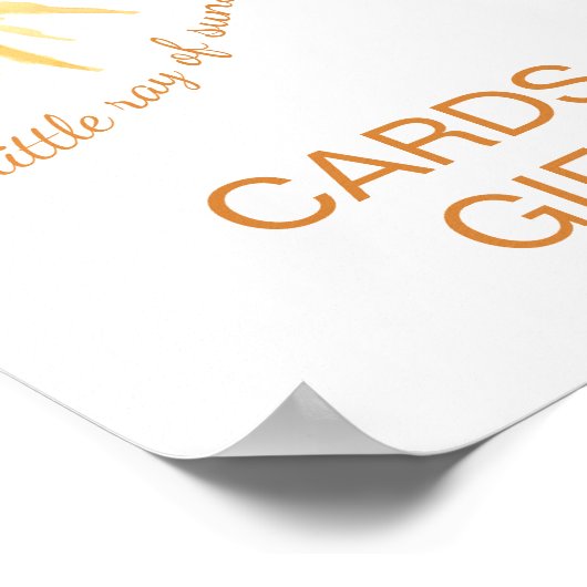 Kaarten en geschenken Zonneschijn Baby shower teke Poster (Hoek)