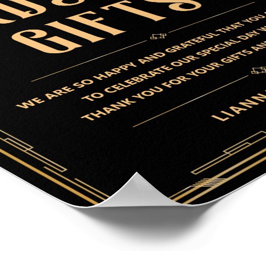 Kaarten en geschenken Zwart Goud Art Deco 20s brui Poster (Hoek)