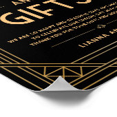 Kaarten en geschenken Zwart Goud Art Deco Trouwbor Poster (Hoek)