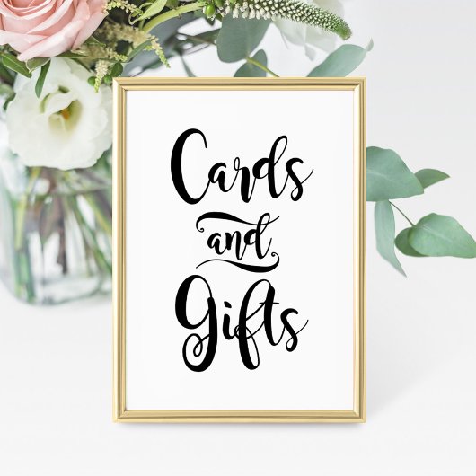 Kaarten en Geschenken Zwart Handgeschreven Script 