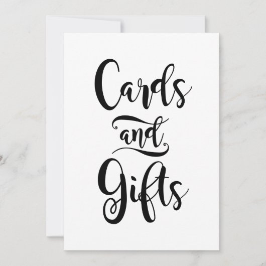 Kaarten en Geschenken Zwart Handgeschreven Script  (Voorkant)