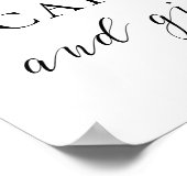Kaarten en geschenken. Zwart-wit trouwbord Poster (Hoek)