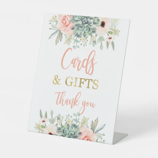 Kaarten en giften reclamebord met voetstuk (Voorkant)
