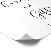 Kaarten en Gifts Blush Pink Rose Script Weddenscha Poster (Hoek)