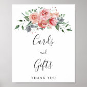 Kaarten en Gifts Blush Pink Rose Script Weddenscha Poster (Voorkant)