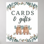 Kaarten en Gifts Boho Gender Neutral Twins Poster (Voorkant)