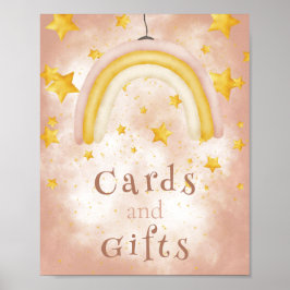 Kaarten en Gifts Boho regenbooggouden sterren magi Poster