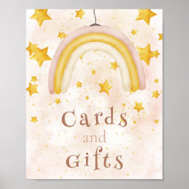 Kaarten en Gifts Boho regenbooggouden sterren magi Poster
