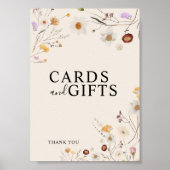 Kaarten en Gifts Boho Wildflower Wedding Sign Poster (Voorkant)