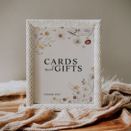 Kaarten en Gifts Boho Wildflower Wedding Sign Poster