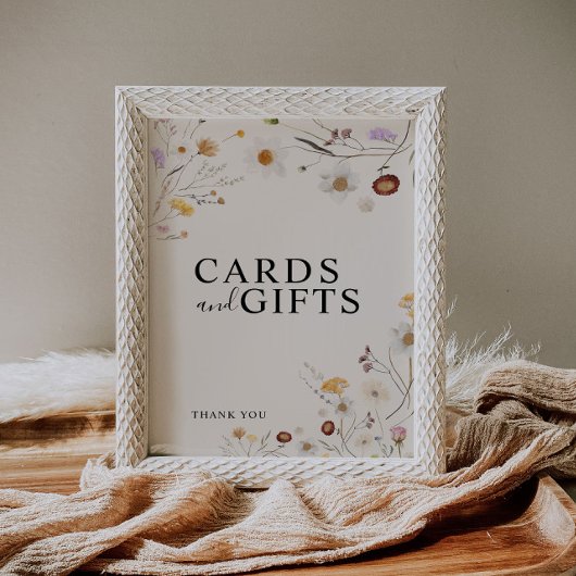 Kaarten en Gifts Boho Wildflower Wedding Sign Poster