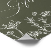 Kaarten en Gifts Burnt Oranje Wildflower Wedding P Poster (Hoek)